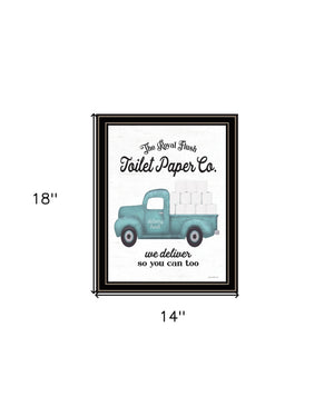 Homeroots Toilet Paper Co Stylish Framed Print Wall Art For Modern Farmhouse Bathroom Decor - 18x14 Inches Black And Gold Wood 530086