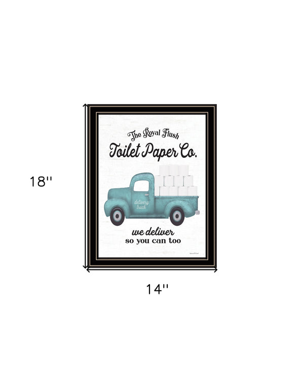 Homeroots Toilet Paper Co Stylish Framed Print Wall Art For Modern Farmhouse Bathroom Decor - 18x14 Inches Black And Gold Wood 530086