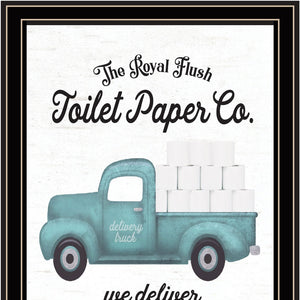 Homeroots Toilet Paper Co Stylish Framed Print Wall Art For Modern Farmhouse Bathroom Decor - 18x14 Inches Black And Gold Wood 530086