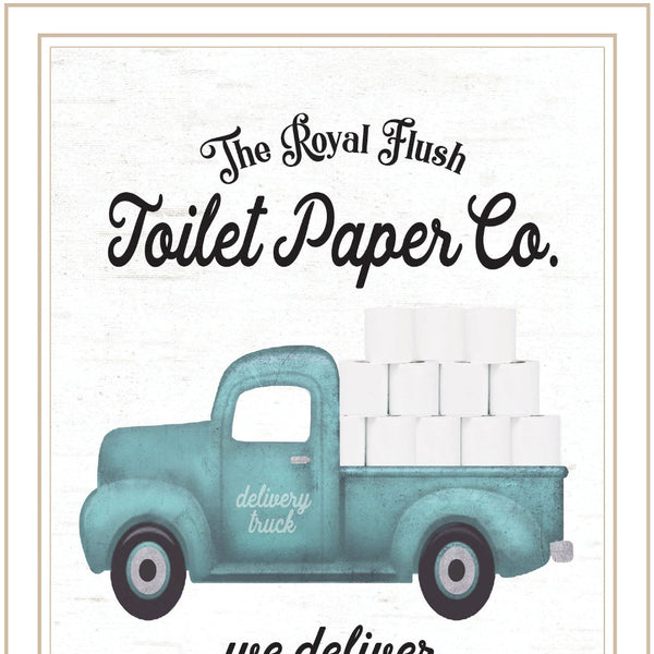 Homeroots Toilet Paper Co Stylish Framed Print Wall Art For Modern Farmhouse Bathroom Decor - 18x14 Inches White Wood 530087