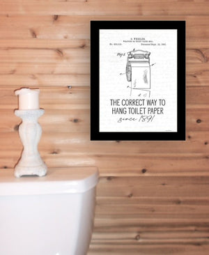 Homeroots Correct Way To Hang Toilet Paper Decorative Wall Art - Rustic Farmhouse Style For Your Bathroom Black Wood 530089