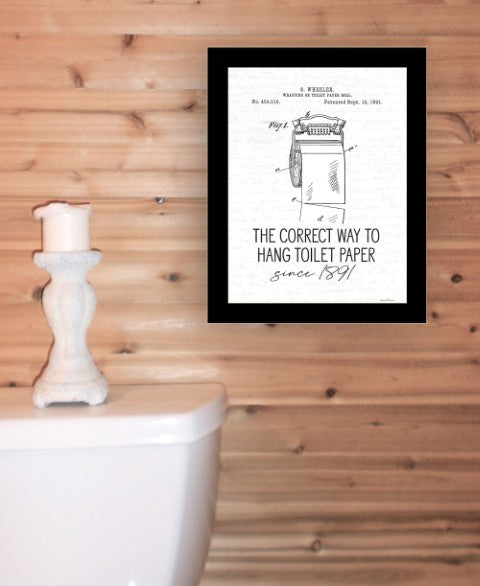 Homeroots Correct Way To Hang Toilet Paper Decorative Wall Art - Rustic Farmhouse Style For Your Bathroom Black Wood 530089