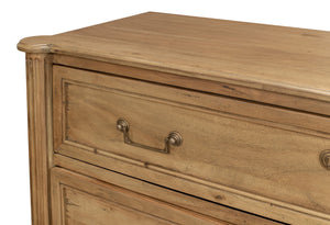 Sarreid Chamberlain Chest Of Drawers - Solid Acacia With Driftwood Finish & Elegant Brass Hardware Tan  53008