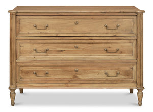 Sarreid Chamberlain Chest Of Drawers - Solid Acacia With Driftwood Finish & Elegant Brass Hardware Tan  53008