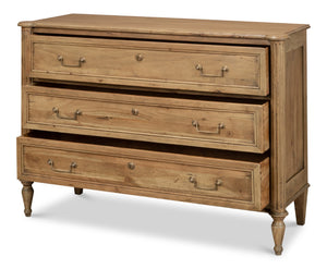 Sarreid Chamberlain Chest Of Drawers - Solid Acacia With Driftwood Finish & Elegant Brass Hardware Tan  53008