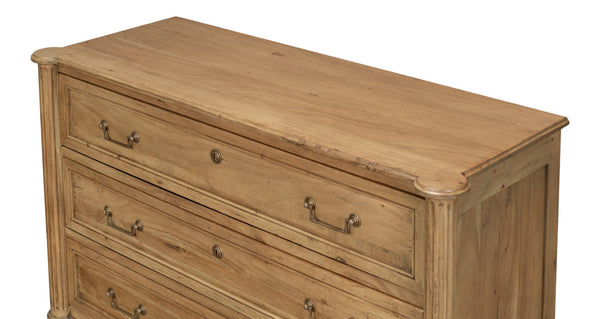 Sarreid Chamberlain Chest Of Drawers - Solid Acacia With Driftwood Finish & Elegant Brass Hardware Tan  53008
