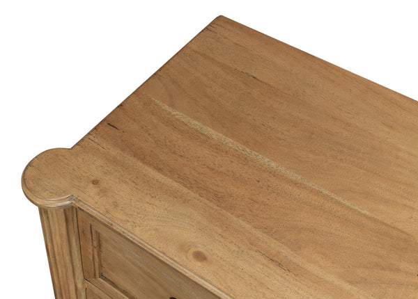 Sarreid Chamberlain Chest Of Drawers - Solid Acacia With Driftwood Finish & Elegant Brass Hardware Tan  53008