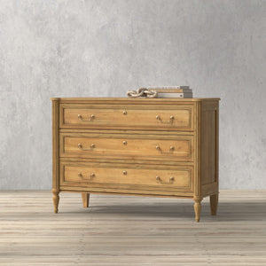 Sarreid Chamberlain Chest Of Drawers - Solid Acacia With Driftwood Finish & Elegant Brass Hardware Tan  53008