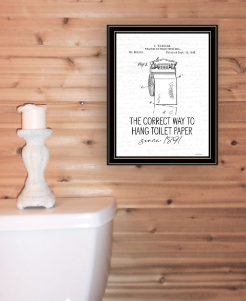 Homeroots Correct Way To Hang Toilet Paper Decorative Wall Art - Rustic Farmhouse Style For Your Bathroom Black And Gold Wood 530090