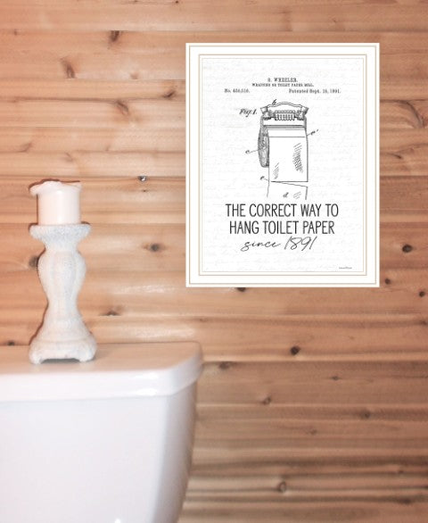 Homeroots Correct Way To Hang Toilet Paper Decorative Wall Art - Rustic Farmhouse Style For Your Bathroom White Wood 530091