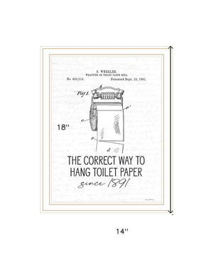 Homeroots Correct Way To Hang Toilet Paper Decorative Wall Art - Rustic Farmhouse Style For Your Bathroom White Wood 530091