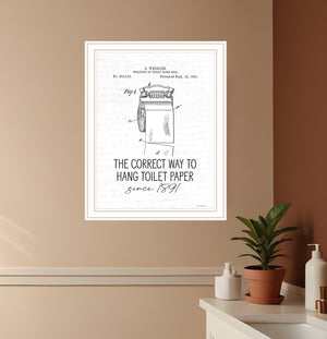 Homeroots Correct Way To Hang Toilet Paper Decorative Wall Art - Rustic Farmhouse Style For Your Bathroom White Wood 530091