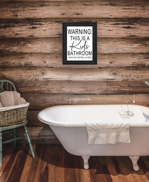 Homeroots Kids Black Framed Print - Trendy Bathroom Wall Art For Stylish Decor In Rustic Farmhouse Vibe  Wood 530096