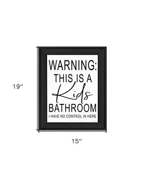 Homeroots Kids Black Framed Print - Trendy Bathroom Wall Art For Stylish Decor In Rustic Farmhouse Vibe  Wood 530096