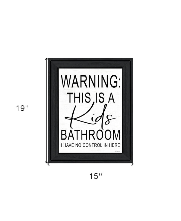 Homeroots Kids Black Framed Print - Trendy Bathroom Wall Art For Stylish Decor In Rustic Farmhouse Vibe  Wood 530096