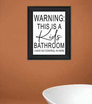 Homeroots Kids Black Framed Print - Trendy Bathroom Wall Art For Stylish Decor In Rustic Farmhouse Vibe  Wood 530096
