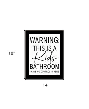 Homeroots Kids Trendy Framed Print Wall Art For Bathroom – Rustic Farmhouse Decor To Elevate Your Space Black Wood 530097