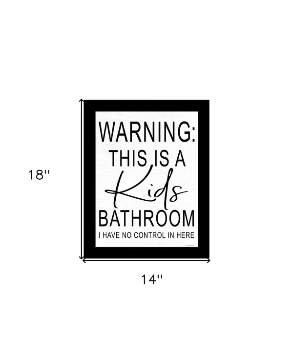 Homeroots Kids Trendy Framed Print Wall Art For Bathroom – Rustic Farmhouse Decor To Elevate Your Space Black Wood 530097