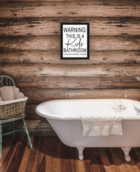 Homeroots Kids Trendy Framed Print Wall Art For Bathroom – Rustic Farmhouse Decor To Elevate Your Space Black And Gold Wood 530098