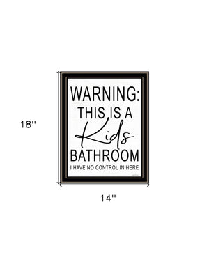 Homeroots Kids Trendy Framed Print Wall Art For Bathroom – Rustic Farmhouse Decor To Elevate Your Space Black And Gold Wood 530098