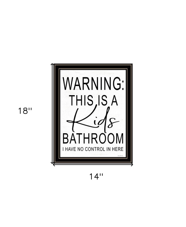 Homeroots Kids Trendy Framed Print Wall Art For Bathroom – Rustic Farmhouse Decor To Elevate Your Space Black And Gold Wood 530098