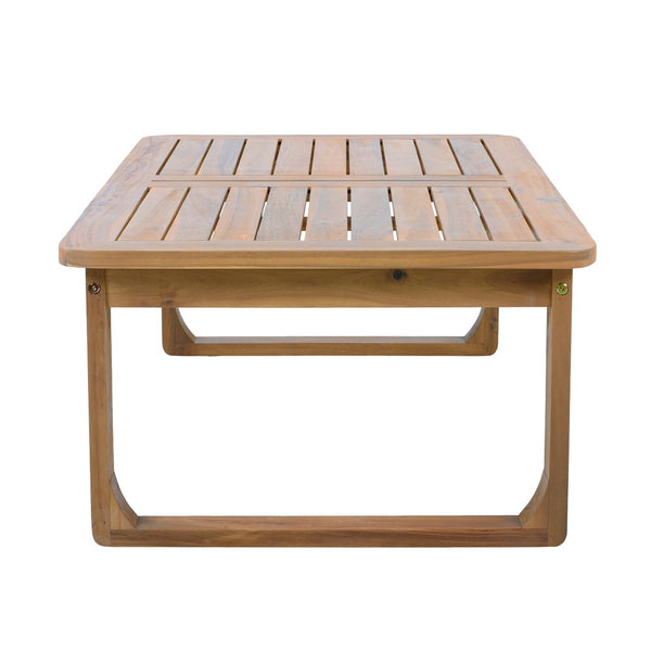 English Elm 2-piece Acacia Wood Outdoor Daybed and Coffee Table Set Resort Coastal Style N770P378689L_N770P354675L