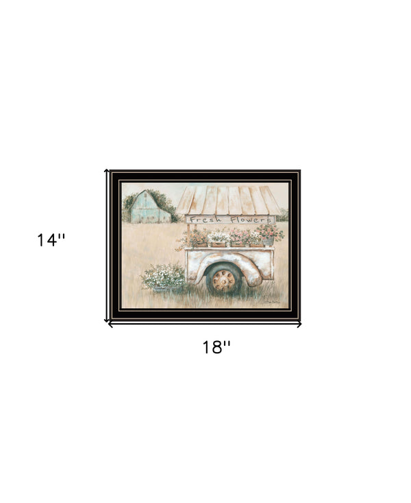 Homeroots Fresh Flowers For Sale Framed Wall Art – Chic Rustic Decor To Elevate Your Home Aesthetics Black And Gold Wood 530110