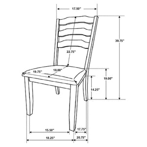 English Elm Martin Ladder Back Dining Chair Set of 2 Distressed Cream Hardwood Farmhouse Style B062P451716