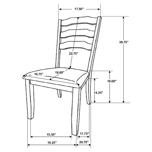 English Elm Martin Ladder Back Dining Chair Set of 2 Distressed Cream Hardwood Farmhouse Style B062P451716