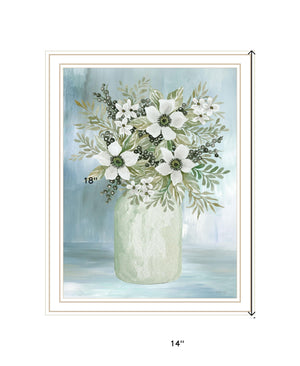 Homeroots White Blooms Rustic Framed Print Wall Art - Chic Decorative Accent For Modern Farmhouse Decor White Wood 530121