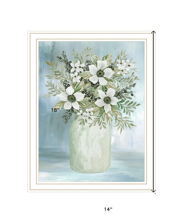 Homeroots White Blooms Rustic Framed Print Wall Art - Chic Decorative Accent For Modern Farmhouse Decor White Wood 530121