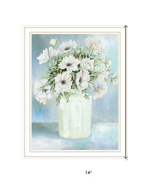 Homeroots White Blooms Rustic Framed Print Wall Art - Stylish Home Decor For Modern Farmhouse Aesthetic White Wood 530125