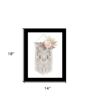 Homeroots Bohemian Macrame Wall Art Print - Rustic Farmhouse Decor For A Modern And Stylish Home Focal Point Black Wood 530127