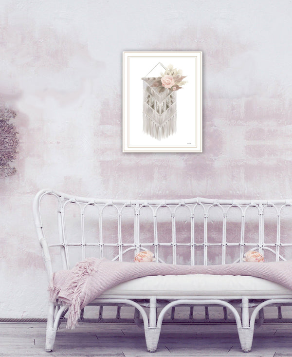 Homeroots Bohemian Macrame Wall Art Print - Rustic Farmhouse Decor For A Modern And Stylish Home Focal Point White Wood 530129