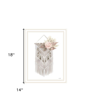 Homeroots Bohemian Macrame Wall Art Print - Rustic Farmhouse Decor For A Modern And Stylish Home Focal Point White Wood 530129