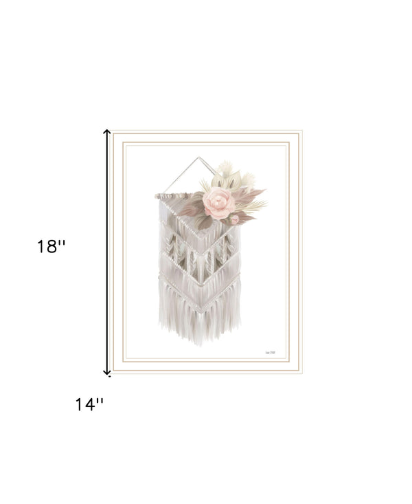 Homeroots Bohemian Macrame Wall Art Print - Rustic Farmhouse Decor For A Modern And Stylish Home Focal Point White Wood 530129