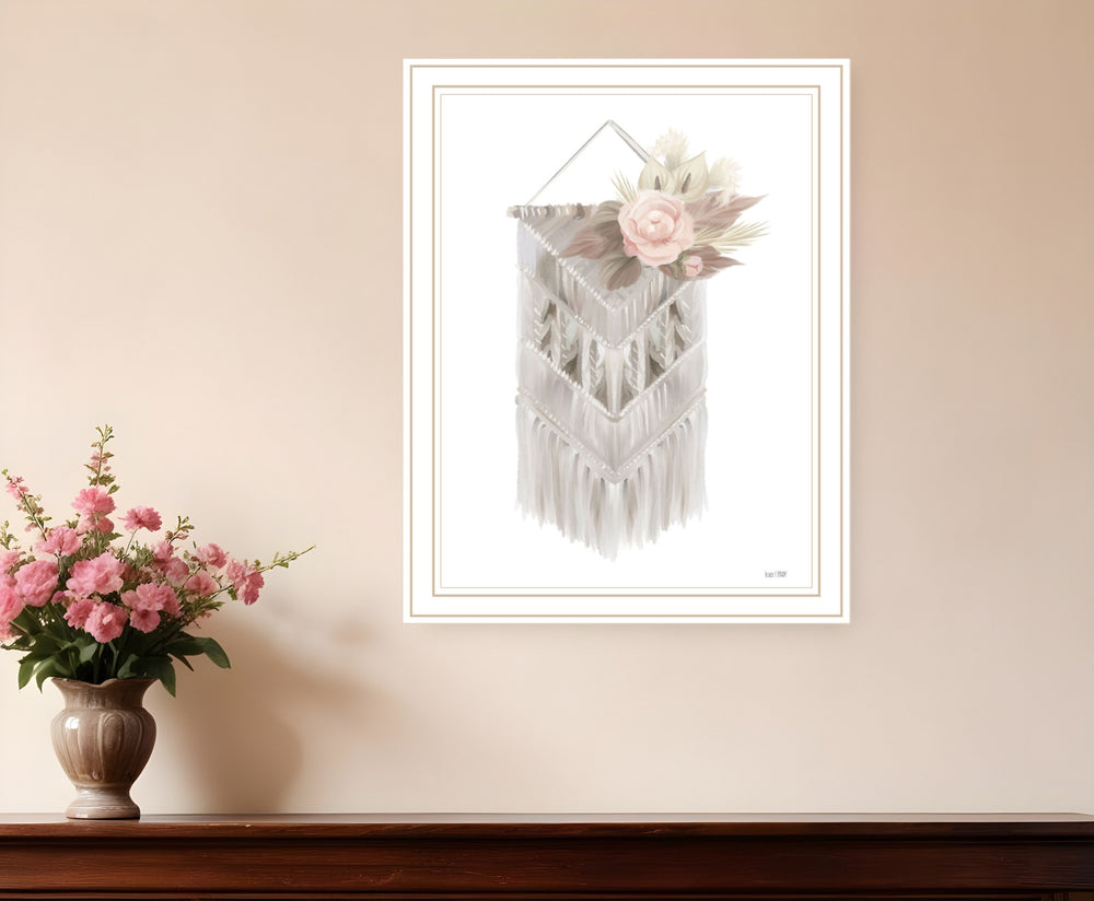 Homeroots Bohemian Macrame Wall Art Print - Rustic Farmhouse Decor For A Modern And Stylish Home Focal Point White Wood 530129