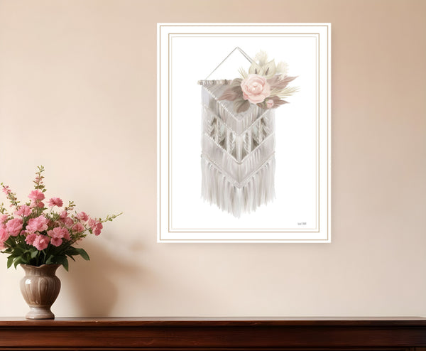 Homeroots Bohemian Macrame Wall Art Print - Rustic Farmhouse Decor For A Modern And Stylish Home Focal Point White Wood 530129