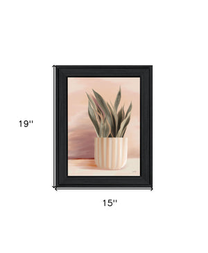 Homeroots Striped Bohemian Plant Black Framed Print Wall Art - Chic Decor For Modern Farmhouse Spaces!  Wood 530130