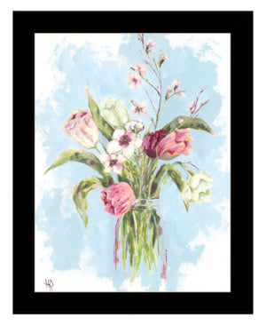 Homeroots Flourish Framed Print Wall Art - Trendy Rustic Decor For A Stylish Modern Farmhouse Vibe Black Wood 530135