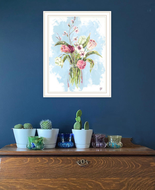 Homeroots Flourish Framed Print Wall Art - Trendy Rustic Decor For A Stylish Modern Farmhouse Vibe White Wood 530137