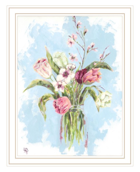 Homeroots Flourish Framed Print Wall Art - Trendy Rustic Decor For A Stylish Modern Farmhouse Vibe White Wood 530137