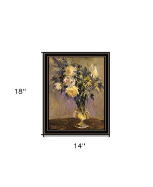 Homeroots Evening Vase Decorative Wall Art Print - Rustic Modern Framed Accent For Stylish Home Decor Black And Gold Wood 530148