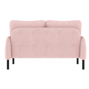 English Elm UNITED Corduroy Double Sofa with Ergonomic Support, High-Rebound Springs, Side Pockets, 500lb Capacity Pink W1568P307267