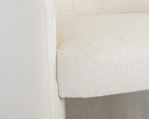 Sunpan Mircea Lounge Chair - Curved Sculptural Design for Contemporary Living Spaces, Stylish Comfort Bergen Ivory