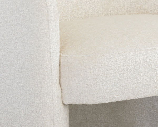 Sunpan Mircea Lounge Chair - Curved Sculptural Design for Contemporary Living Spaces, Stylish Comfort Bergen Ivory