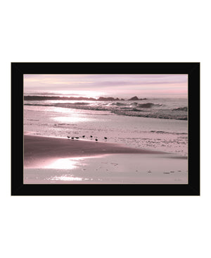 Homeroots Breakfast On The Beach Black Framed Print Wall Art Black Wood 530167