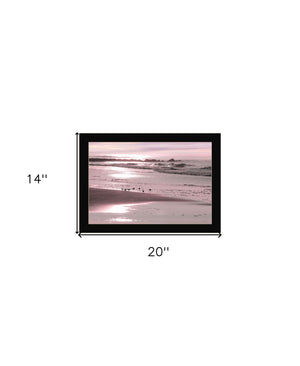 Homeroots Breakfast On The Beach Black Framed Print Wall Art Black Wood 530167
