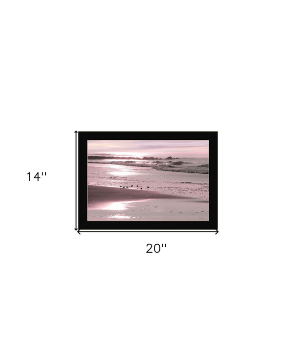 Homeroots Breakfast On The Beach Black Framed Print Wall Art Black Wood 530167