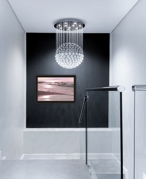 Homeroots Breakfast On The Beach Black Framed Print Wall Art Black And Gold Wood 530168